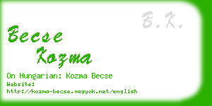 becse kozma business card